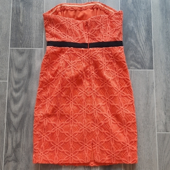 Plenty Blood Orange Framed Strapless Dress 4 NWT - Picture 2 of 5
